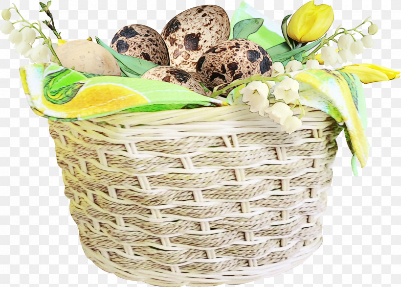Gift Basket Basket Hamper Storage Basket Wicker, PNG, 2500x1787px, Watercolor, Basket, Easter, Flower, Flowerpot Download Free