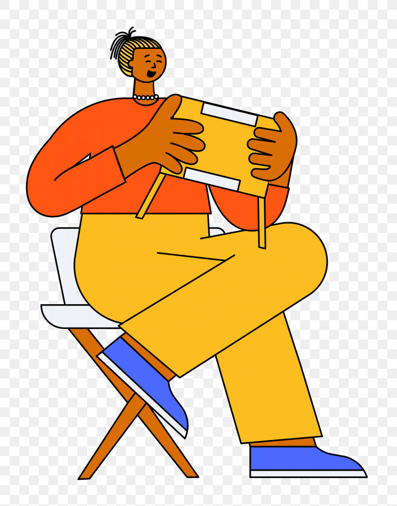 Cartoon Yellow Sitting Joint H&m, PNG, 1964x2500px, Sitting, Behavior, Cartoon, Cartoon People, Hm Download Free