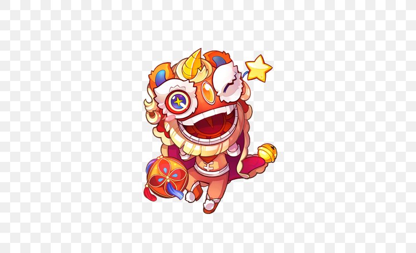 Lion Dance Chinese New Year Cartoon, PNG, 500x500px, Lion, Art, Cartoon, Chinese New Year, Clown Download Free