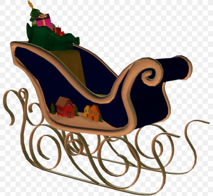 Santa Claus Sled Christmas Clip Art, PNG, 800x755px, Santa Claus, Chair, Christmas, Christmas Tree, Depositfiles Download Free
