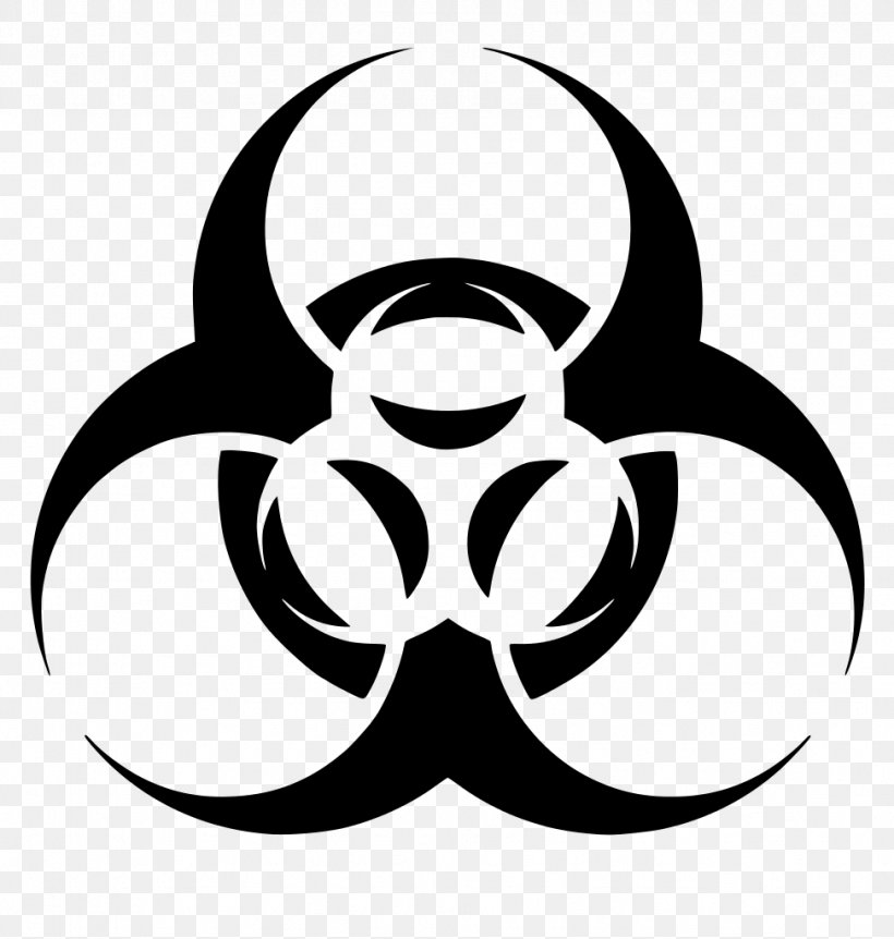 Biological Hazard Symbol Sign Clip Art, PNG, 973x1024px, Biological Hazard, Artwork, Black, Black And White, Flower Download Free