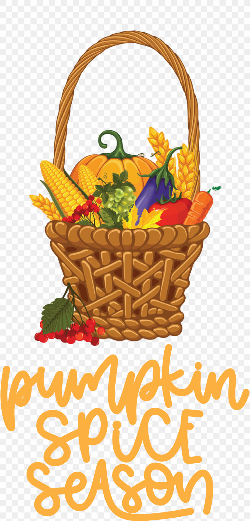 Autumn Pumpkin Spice Season Pumpkin, PNG, 1440x3000px, Autumn, Animation, Basket, Cartoon, Drawing Download Free