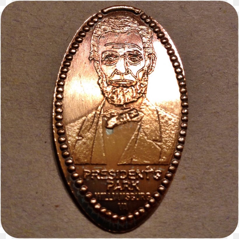 Presidents Park Williamsburg President Of The United States M&M's World Intrepid Sea, Air & Space Museum, PNG, 1368x1368px, Williamsburg, Abraham Lincoln, Coin, Copper, Elongated Coin Download Free