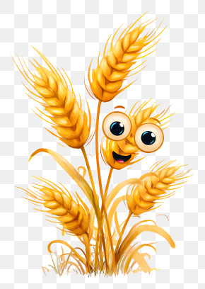 Wheat - Happy Wheat With Eyes PNG
