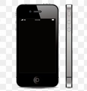 Black Apple Phone - IPhone 4S IPhone 3GS IPhone 5 Vector PNG