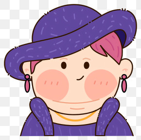 Woman In Purple Hat - Person With Purple Hat And Accessories PNG
