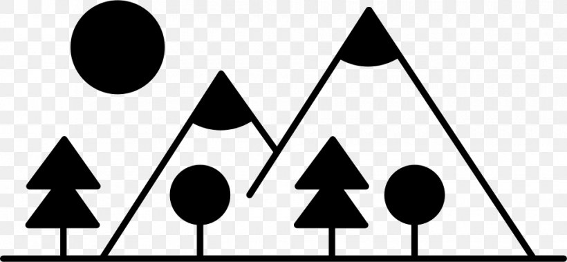 Shape Tree Font Mountain, PNG, 980x454px, Shape, Black, Black And White, Brand, Logo Download Free