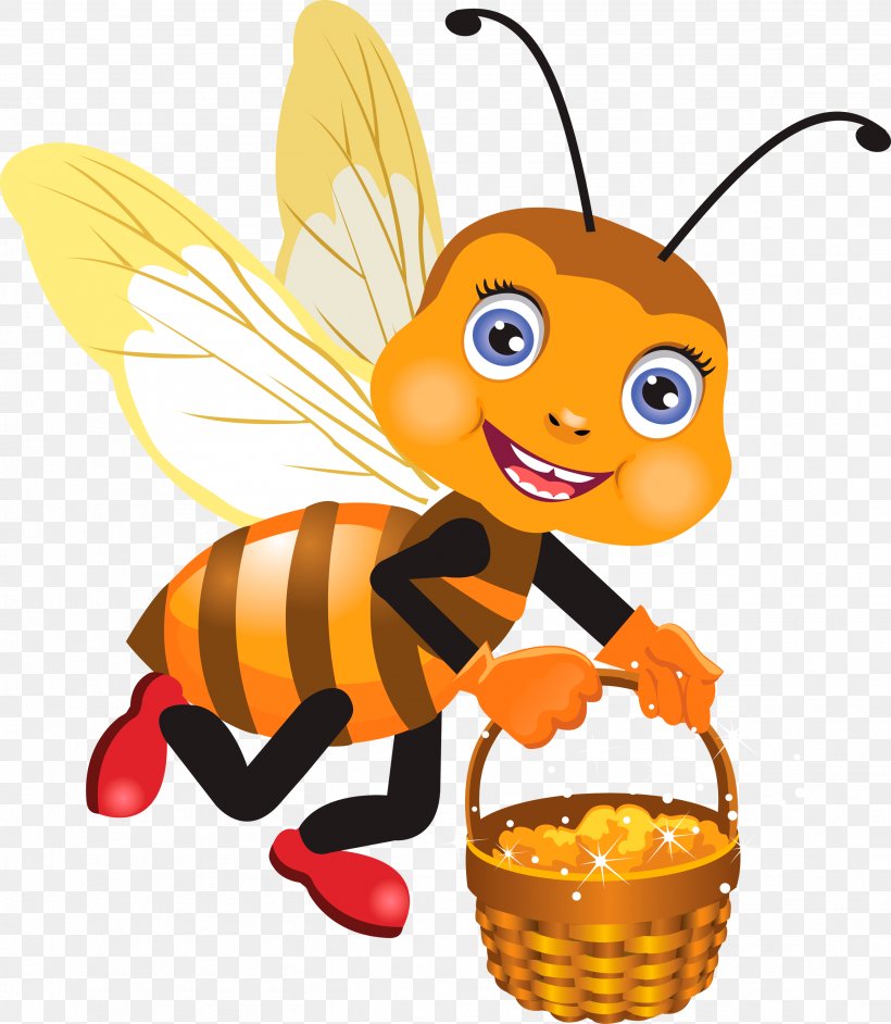 Orange, PNG, 2609x3000px, Honeybee, Bee, Bumblebee, Cartoon, Insect Download Free