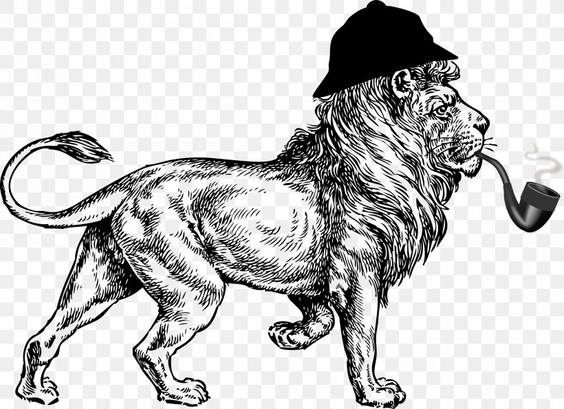 Sherlock Holmes Museum Lion Clip Art, PNG, 2400x1744px, Sherlock Holmes, Art, Big Cats, Black And White, Carnivoran Download Free