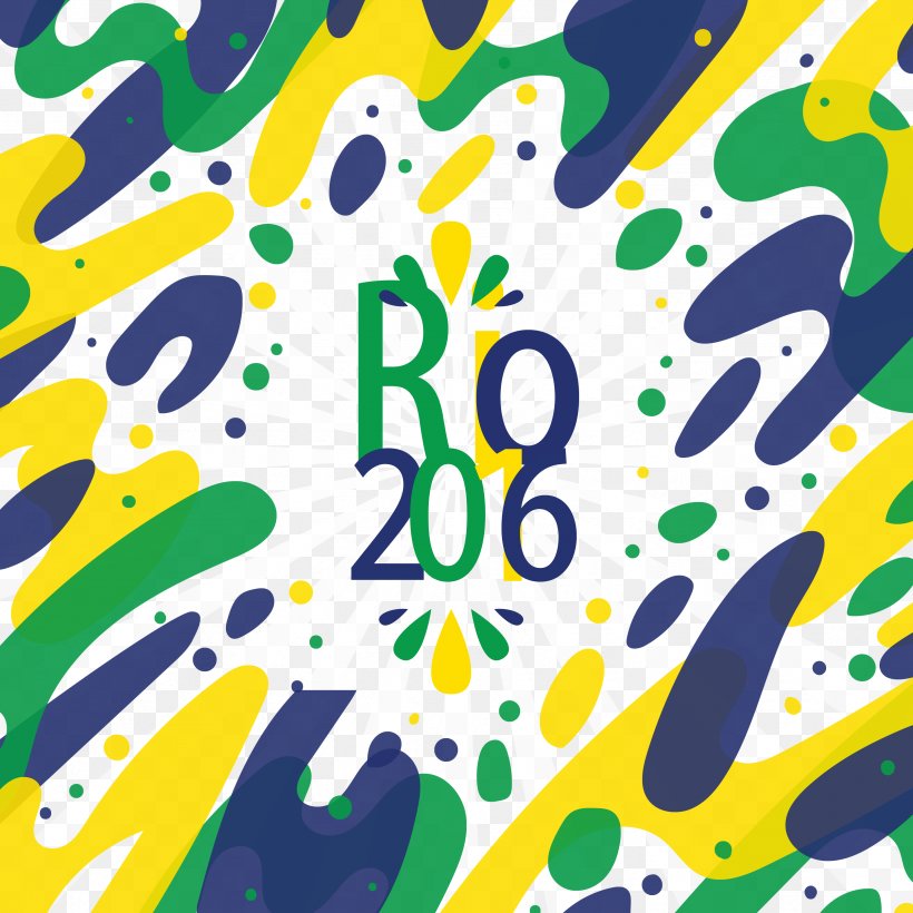 2016 Summer Olympics Brazil Olympic Poster Pattern, PNG, 3333x3333px, Brazil, Area, Art, Green, Material Download Free