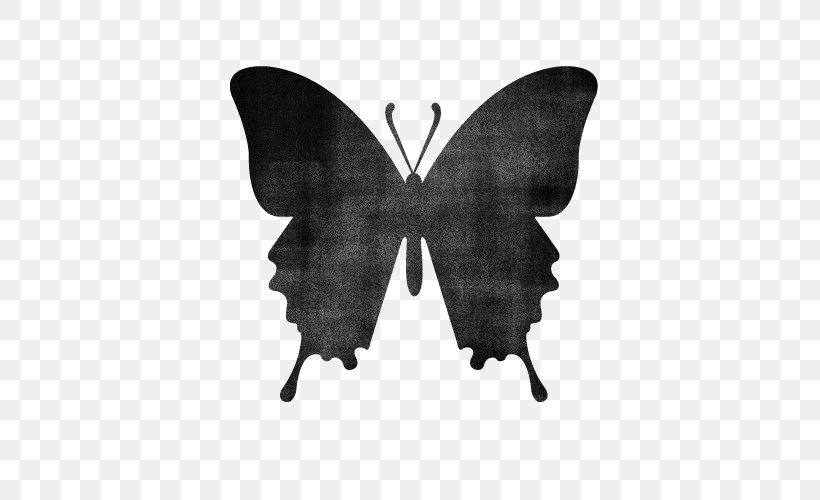 Butterfly Insect Silhouette, PNG, 500x500px, Butterfly, Black, Black And White, Butterflies And Moths, Drawing Download Free