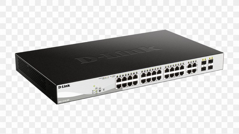 Power Over Ethernet Small Form-factor Pluggable Transceiver Gigabit Ethernet D-link 28-port Gigabit Poe+ Smart Switch Including 4 Sfp Ports Network Switch, PNG, 1664x936px, Power Over Ethernet, Dlink, Dlink Des 1210, Electronic Device, Electronics Accessory Download Free