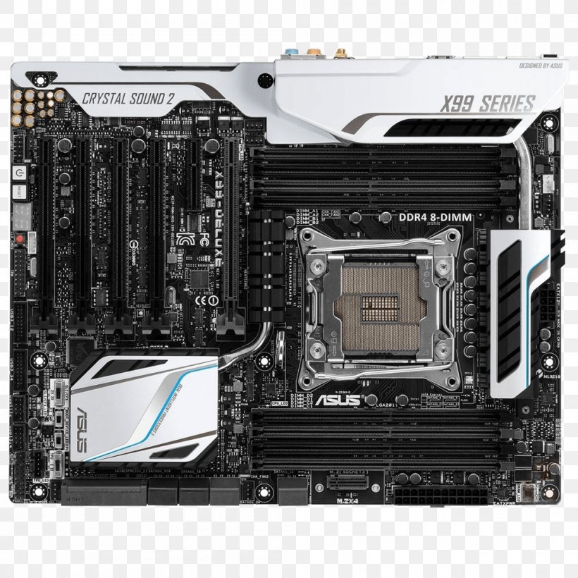 X99 Premium Motherboard X99-DELUXE Central Processing Unit LGA 2011 Chipset, PNG, 1000x1000px, X99 Premium Motherboard X99deluxe, Asus, Central Processing Unit, Chipset, Computer Accessory Download Free