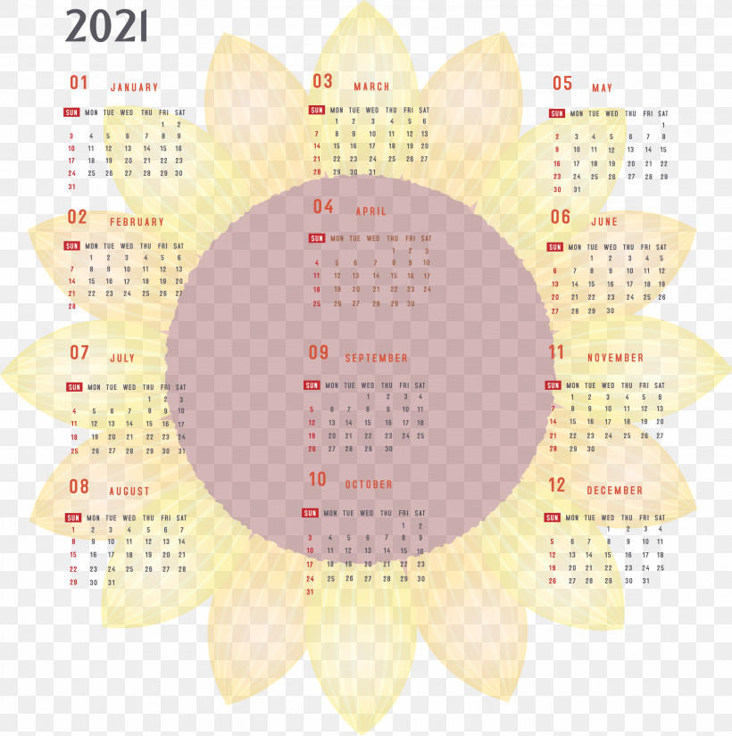 Year 2021 Calendar Printable 2021 Yearly Calendar 2021 Full Year Calendar, PNG, 2981x3000px, 2021 Calendar, Year 2021 Calendar, Calendar System, Meter, Yellow Download Free