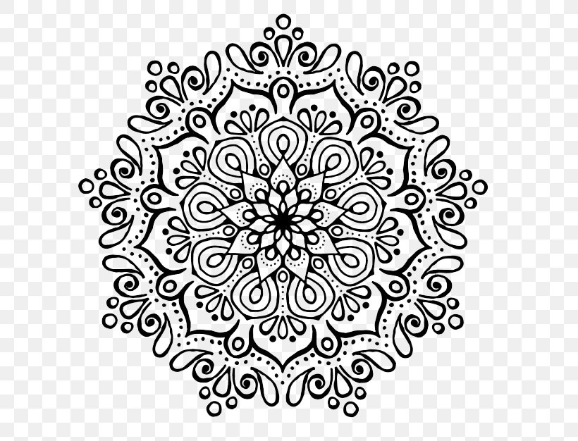 Mandala Drawing Coloring Book Art Painting, PNG, 626x626px, Mandala, Area, Art, Black, Black And White Download Free