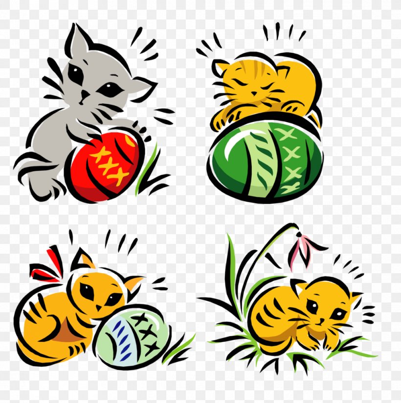 Cat Easter Egg Kitten Image, PNG, 1016x1024px, Cat, Black Cat, Cartoon, Easter, Easter Egg Download Free