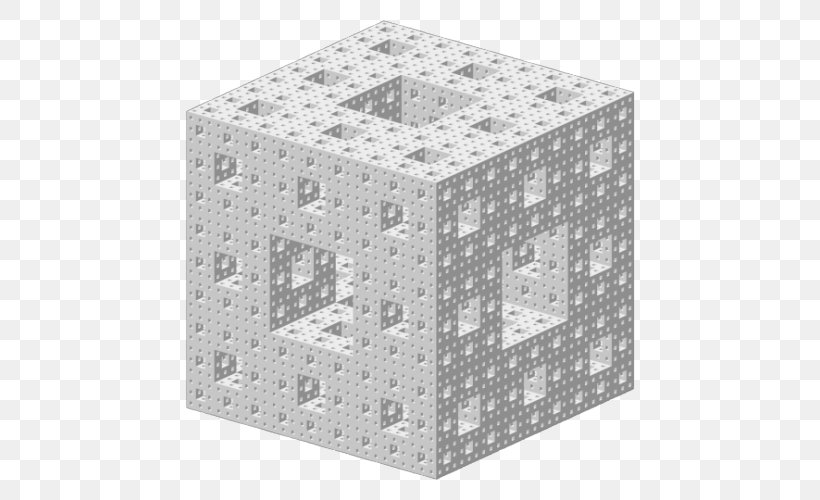 Menger Sponge Fractal Structure Iteration Curve, PNG, 500x500px, Menger Sponge, Benoit Mandelbrot, Black And White, Concept, Curve Download Free