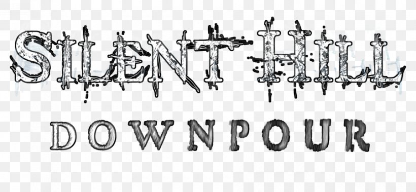 Silent Hill: Downpour Logo Brand Computer, PNG, 900x417px, Silent Hill Downpour, Black And White, Brand, Calligraphy, Computer Download Free