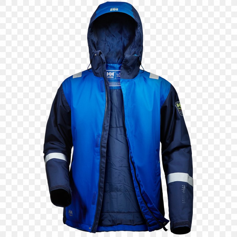 Hoodie Jacket Helly Hansen Clothing Workwear, PNG, 1024x1024px, Hoodie, Clothing, Cobalt Blue, Electric Blue, Fleece Jacket Download Free