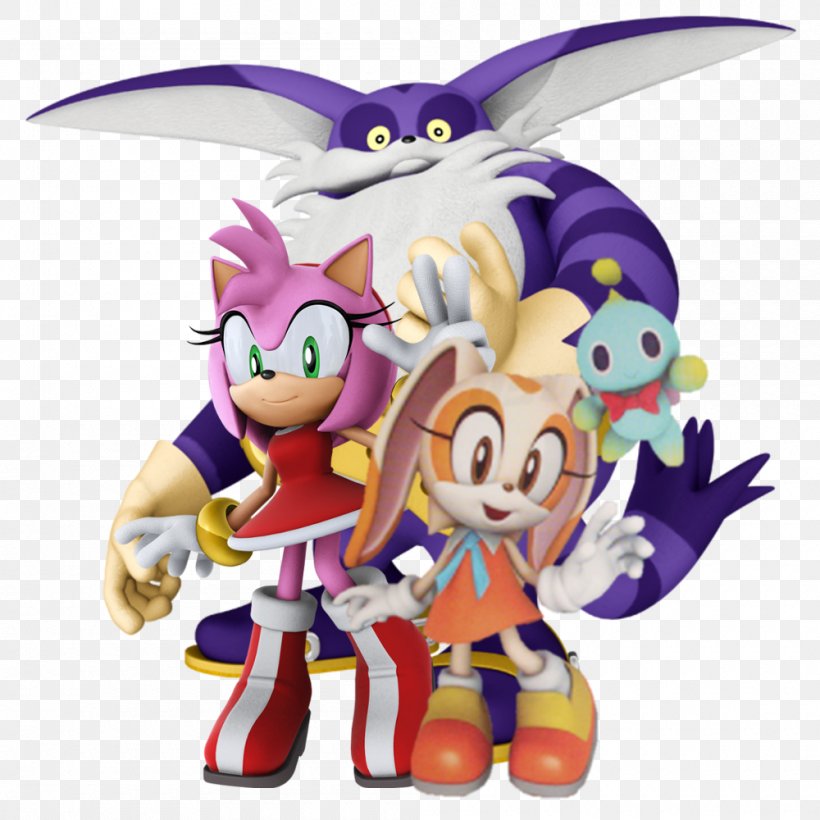 Sonic The Hedgehog Big The Cat Amy Rose Knuckles The Echidna Sonic Chaos, PNG, 1000x1000px, Sonic The Hedgehog, Amy Rose, Big The Cat, Cartoon, Character Download Free