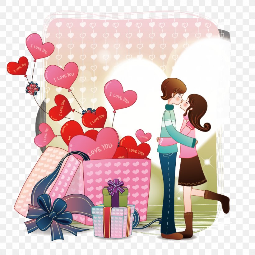 Cartoon Romance Couple, PNG, 1000x1000px, Watercolor, Cartoon, Flower, Frame, Heart Download Free