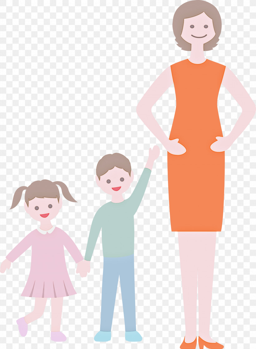 Mom Daughter Son, PNG, 2200x3000px, Mom, Cartoon, Daughter, Dress, Family Download Free