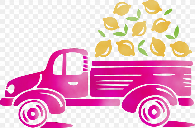 Pink M Area Meter Line Automobile Engineering, PNG, 3000x1984px, Lemon Truck, Area, Automobile Engineering, Autumn, Fruit Download Free