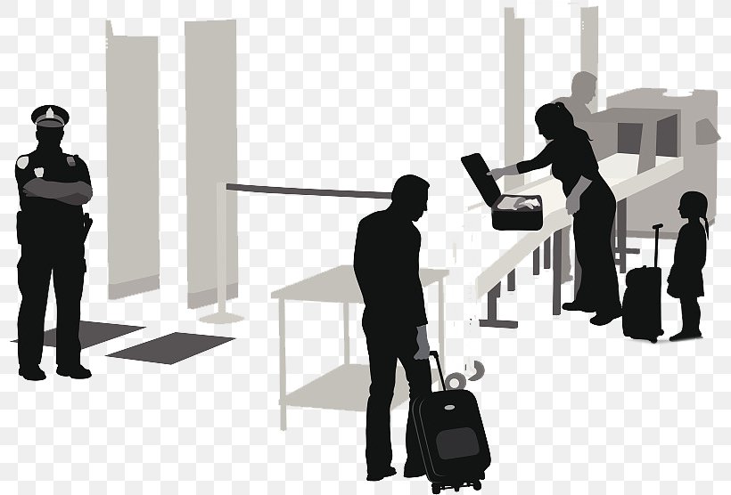 Security Airport Police Illustration, PNG, 800x556px, Security, Airport, Airport Security, Black And White, Brand Download Free