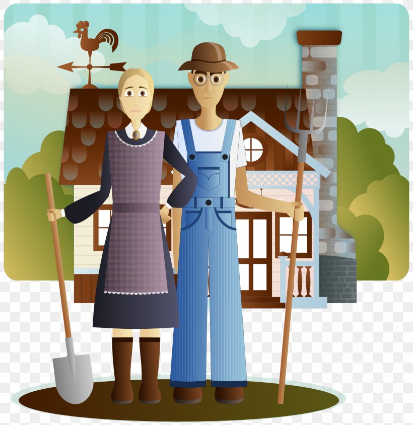 Farmer American Gothic Clip Art, PNG, 1969x2028px, Farmer, Agriculture, American Gothic, Art, Barn Download Free