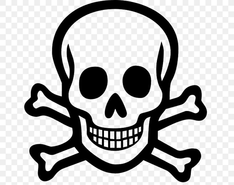 Poison Symbol Skull And Crossbones Clip Art, PNG, 650x650px, Poison, Artwork, Black And White, Bone, Document Download Free