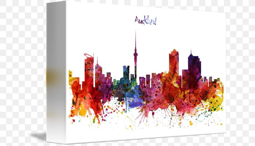 Skyline Auckland Watercolor Painting Art, PNG, 650x470px, Skyline, Art, Art Museum, Auckland, Canvas Download Free