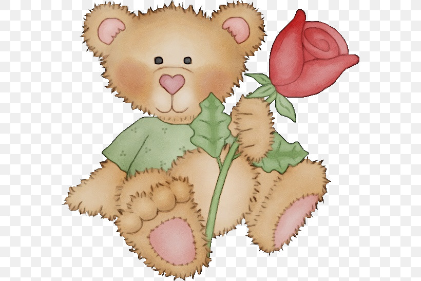 Teddy Bear, PNG, 580x547px, Watercolor, Animal Figure, Cartoon, Nose, Paint Download Free