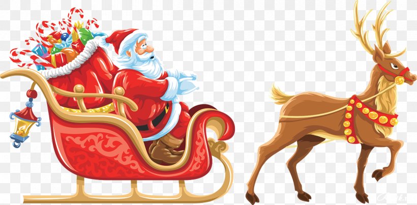 Santa Claus's Reindeer Rudolph Santa Claus's Reindeer Christmas, PNG, 1200x591px, Santa Claus, Christmas, Christmas Decoration, Christmas Ornament, Deer Download Free