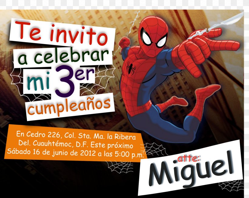 Spider-Man Convite Party Printing Graphic Design, PNG, 1600x1271px, Spiderman, Advertising, Birthday, Brand, Convite Download Free