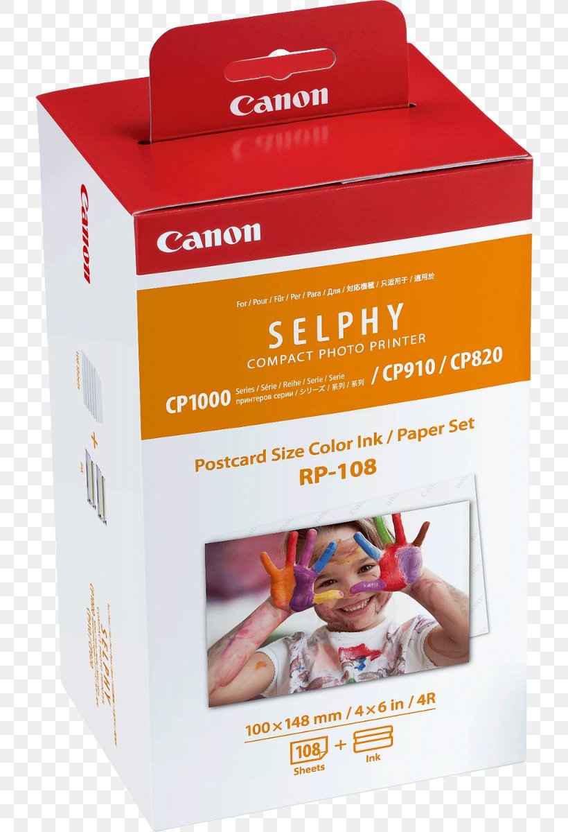 Canon RP-108 Color Ink Paper Set Canon SELPHY CP1300 Ink Cartridge, PNG, 722x1200px, Paper, Box, Canon, Canon Selphy, Canon Selphy Color Inkpaper Set Download Free