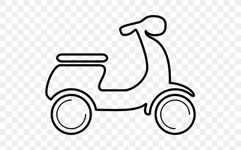 Scooter Car Motorcycle Bicycle Vehicle, PNG, 512x512px, Scooter, Allterrain Vehicle, Area, Bicycle, Black And White Download Free