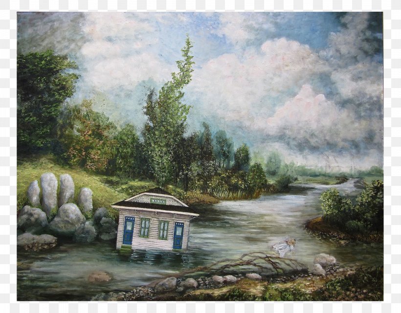 Watercolor Painting River Bayou Landscape, PNG, 2129x1664px, Painting, Artwork, Bank, Bayou, Fluvial Landforms Of Streams Download Free