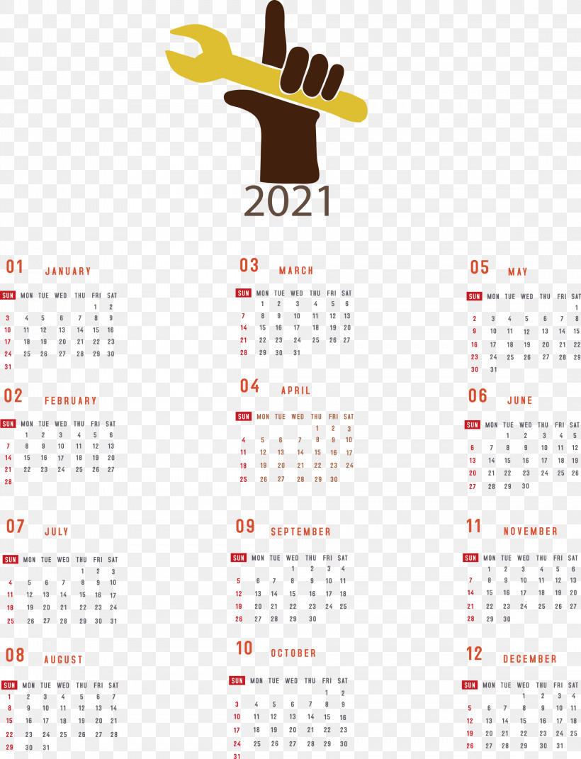 Printable 2021 Yearly Calendar 2021 Yearly Calendar, PNG, 2296x3000px, 2021 Yearly Calendar, Calendar System, Meter Download Free