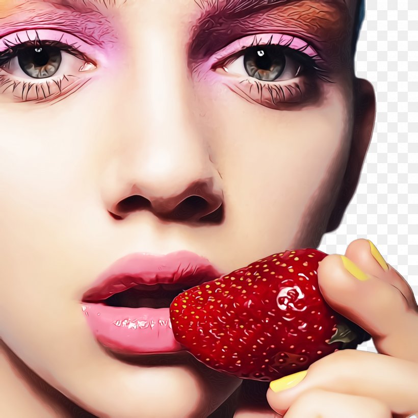 Strawberry, PNG, 2000x2000px, Watercolor, Beauty, Cheek, Eye, Face Download Free