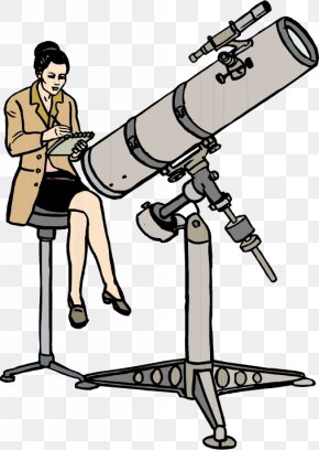 Vector Woman Recording Data - Astronomer Astronomy Drawing Clip Art PNG