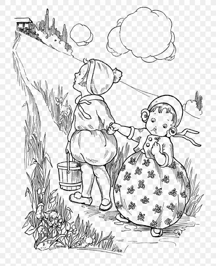 Jack And Jill Line Art Clip Art, PNG, 1300x1600px, Jack And Jill, Area, Art, Artwork, Black And White Download Free