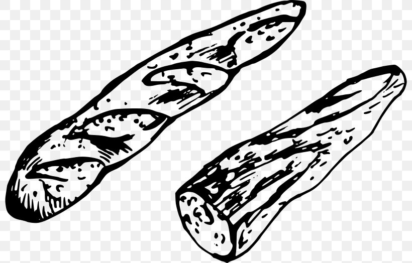 Baguette White Bread Croissant Clip Art, PNG, 800x524px, Baguette, Artwork, Automotive Design, Bakery, Black And White Download Free