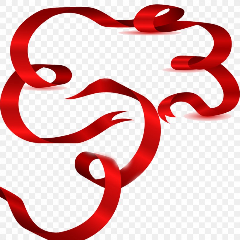 Red Ribbon Red Ribbon, PNG, 1000x1000px, Red, Body Jewelry, Gratis, Heart, Love Download Free