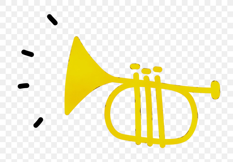 Trumpet Mellophone Megaphone Cartoon Symbol, PNG, 800x570px, Watercolor, Cartoon, Chemical Symbol, Chemistry, Line Download Free