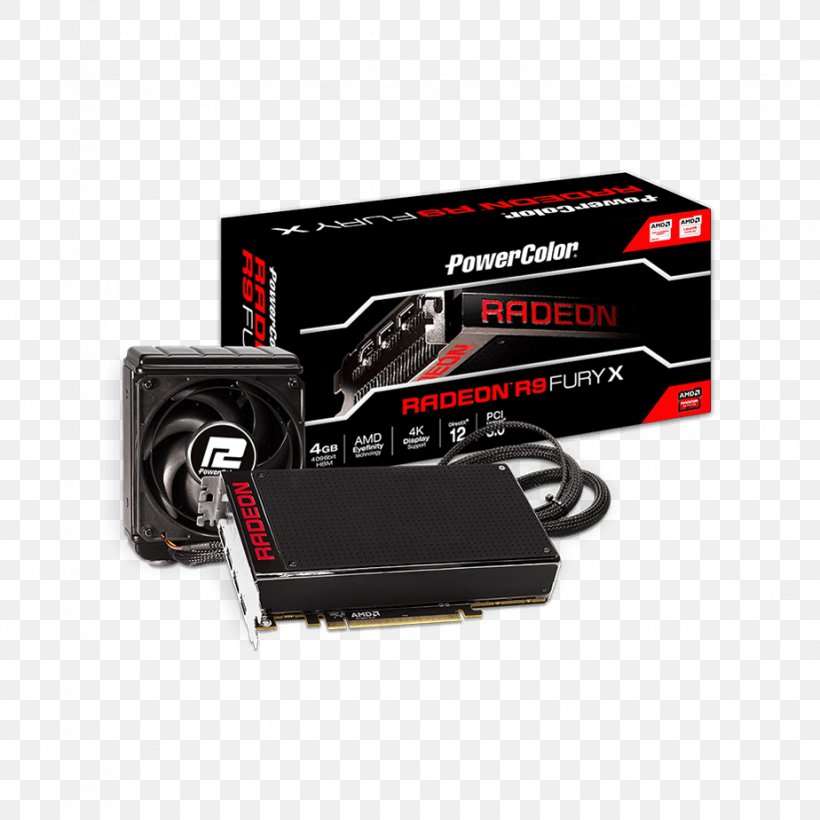 Graphics Cards & Video Adapters AMD Radeon R9 Fury X GDDR5 SDRAM High Bandwidth Memory, PNG, 924x924px, Graphics Cards Video Adapters, Advanced Micro Devices, Amd Radeon R9 Fury X, Cable, Computer Data Storage Download Free