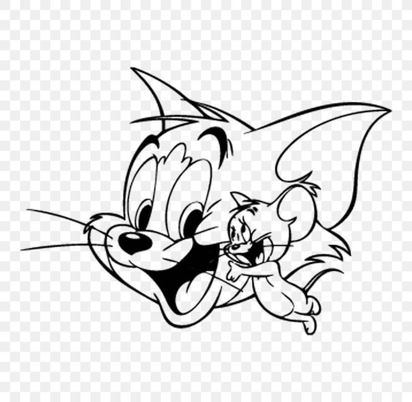 Tom Cat Coloring Book Drawing Tom And Jerry Pencil, PNG, 800x800px,  Watercolor, Cartoon, Flower, Frame, Heart