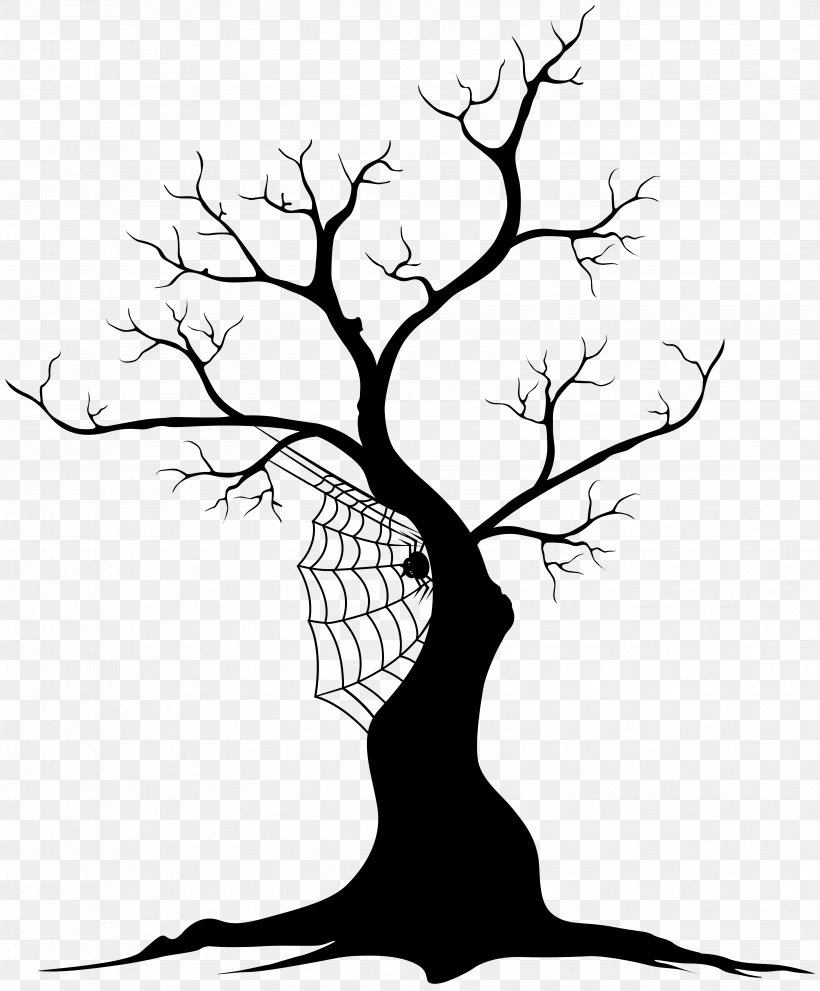 Halloween Clip Art, PNG, 6616x8000px, The Halloween Tree, Art, Black And White, Branch, Christmas Tree Download Free