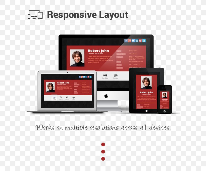 Responsive Web Design Résumé Template Multimedia Multi-user Software, PNG, 616x680px, Responsive Web Design, Brand, Career Portfolio, Communication, Computer Monitors Download Free