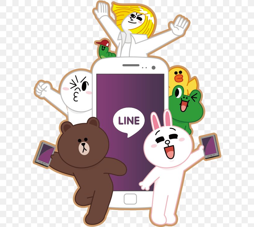 Line Friends Sticker Messaging Apps Naver Japan, PNG, 610x732px, Sticker, Bts, Cinnamoroll, Communication, Fictional Character Download Free