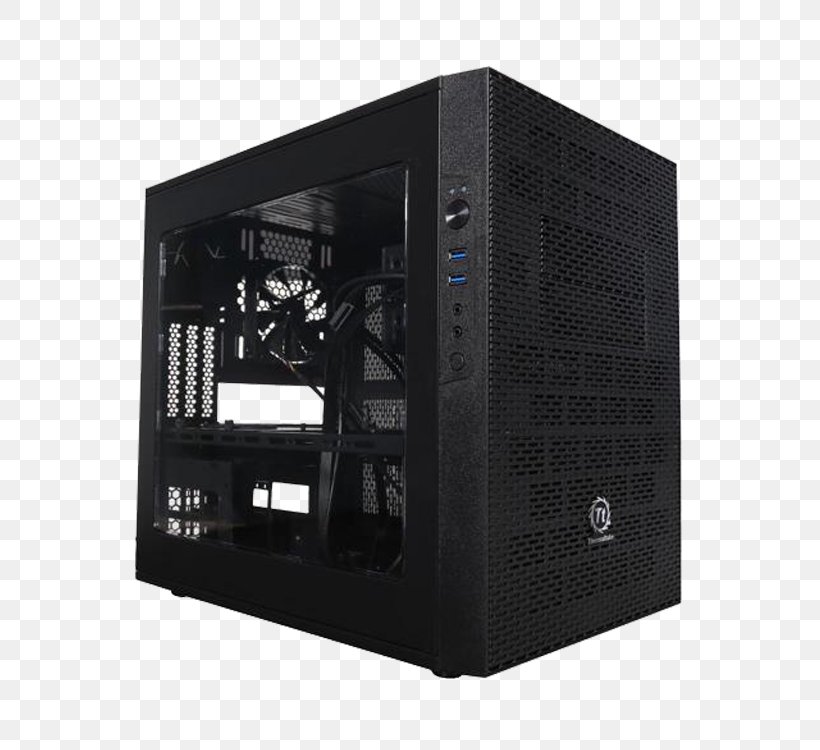 Computer Cases & Housings Mini-ITX Thermaltake ATX Computer Hardware, PNG, 750x750px, Computer Cases Housings, Atx, Computer Case, Computer Component, Computer Cooling Download Free